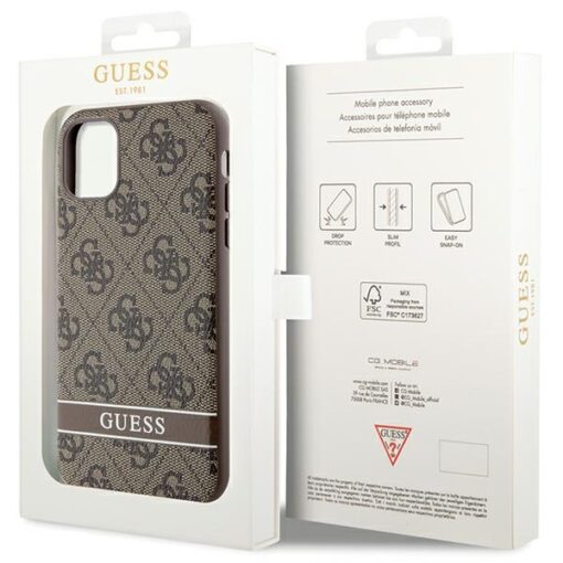 Guess case for iPhone 11 GUHCN61P4SNW brown HC 4G Stripe - Image 8