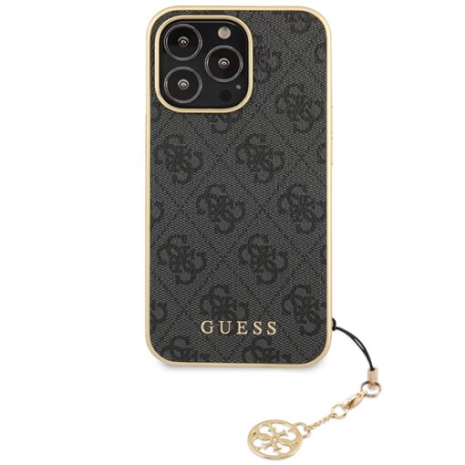 Guess case for iPhone 14 Pro 6,7" GUHCP14XGF4GGR grey HC PU 4G Charm - Image 3