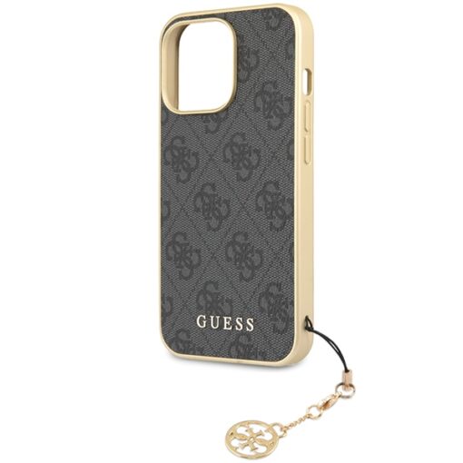 Guess case for iPhone 14 Pro 6,7" GUHCP14XGF4GGR grey HC PU 4G Charm - Image 6