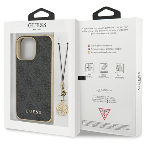 Guess case for iPhone 14 Pro 6,7" GUHCP14XGF4GGR grey HC PU 4G Charm - Image 8