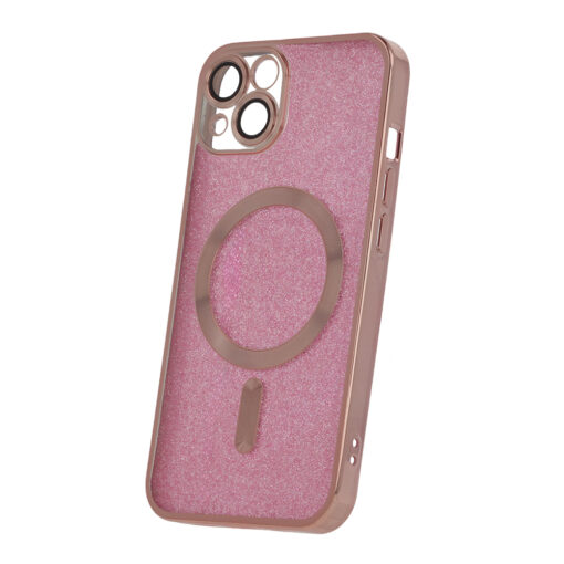 Glitter Chrome Mag case for iPhone 15 6,1" pink - Image 3