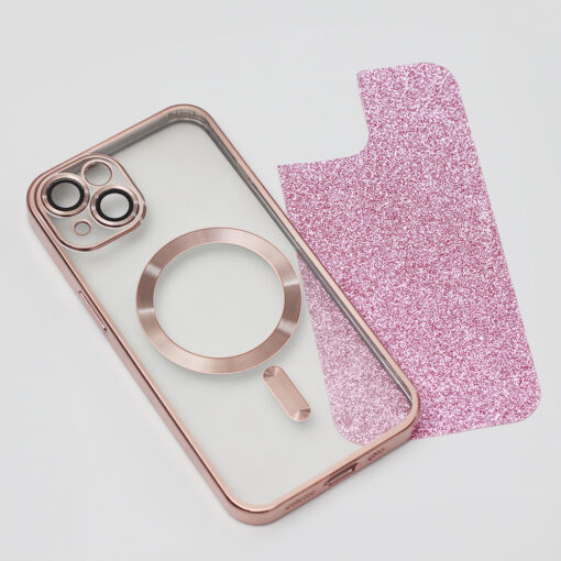 Glitter Chrome Mag case for iPhone 15 6,1" pink - Image 4