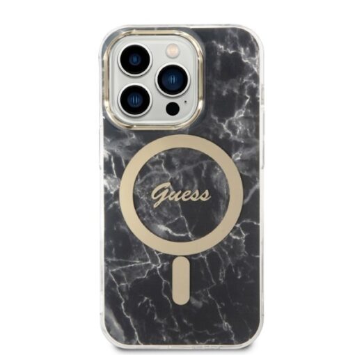 Guess set case + charger for iPhone 14 Pro Max 6,7" GUBPP14XHMEACSK black hard case Marble MagSafe - Image 3