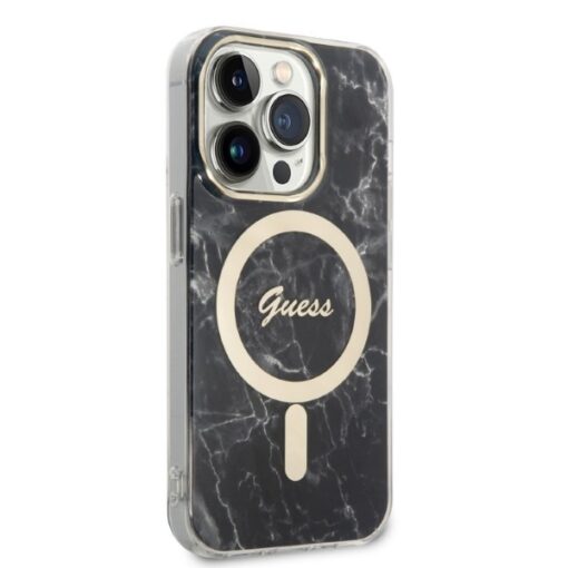 Guess set case + charger for iPhone 14 Pro Max 6,7" GUBPP14XHMEACSK black hard case Marble MagSafe - Image 4