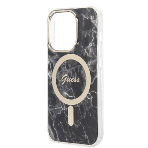 Guess set case + charger for iPhone 14 Pro Max 6,7" GUBPP14XHMEACSK black hard case Marble MagSafe - Image 6