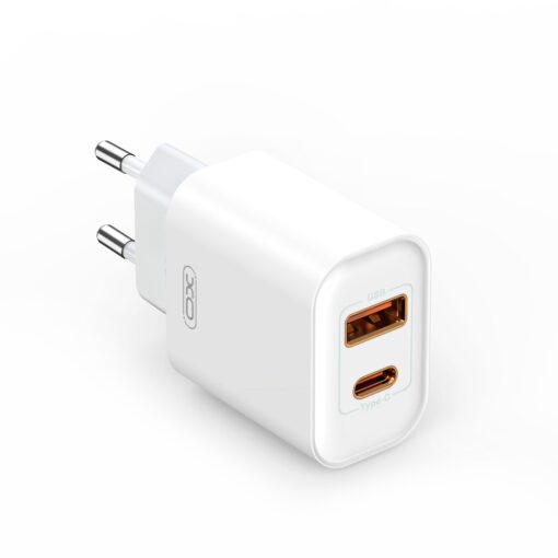 XO wall charger CE12 PD QC3.0 20W 1x USB 1x USB-C white + USB - microUSB cable - Image 2