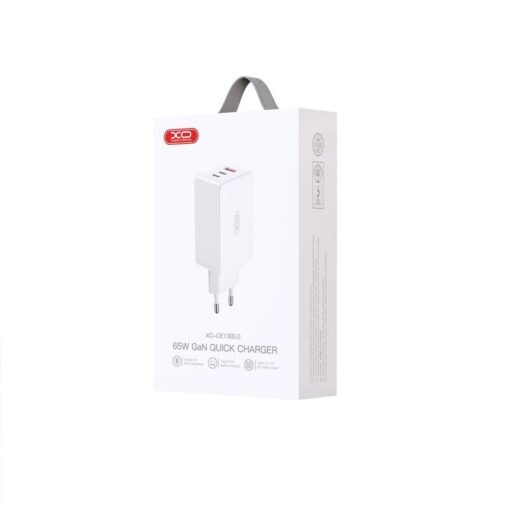 XO wall charger CE13 PD QC 3.0 65W 1x USB 2x USB-C white - Image 4