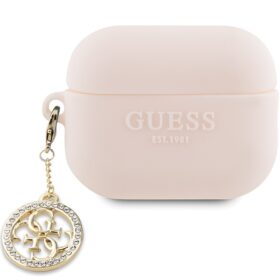 Guess case for AirPods Pro 2 GUAP23DSLGHDP pink Silicone 4G Diamond Charm