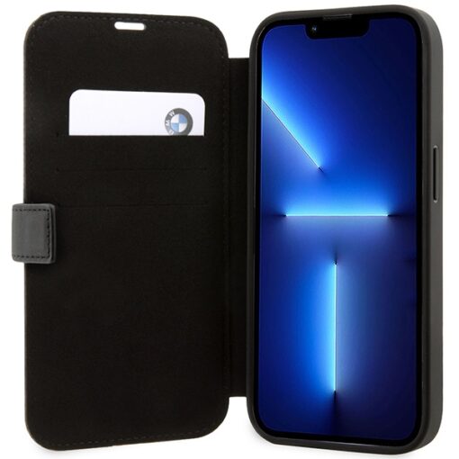 BMW case for iPhone 14 Pro Max 6,7" BMBKP14X22RVSK black Sign BT Leather Hot Stamp Blue Lines - Image 6