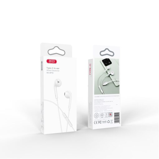 XO wired earphones EP72 USB-C white - Image 2