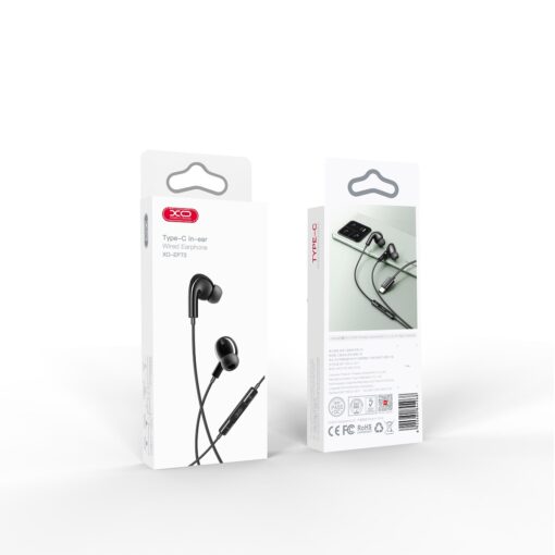 XO wired earphones EP73 USB-C black - Image 2