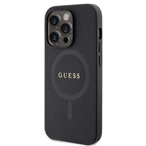 Guess case for iPhone 14 Pro 6,1" GUHMP14LPSAHMCK black HC PU Saffiano Magsafe - Image 2