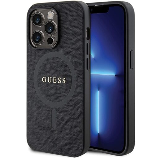 Guess case for iPhone 14 Pro Max 6,7" GUHMP14XPSAHMCK black HC PU Saffiano Magsafe