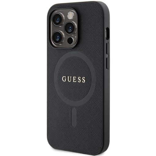 Guess case for iPhone 14 Pro Max 6,7" GUHMP14XPSAHMCK black HC PU Saffiano Magsafe - Image 2