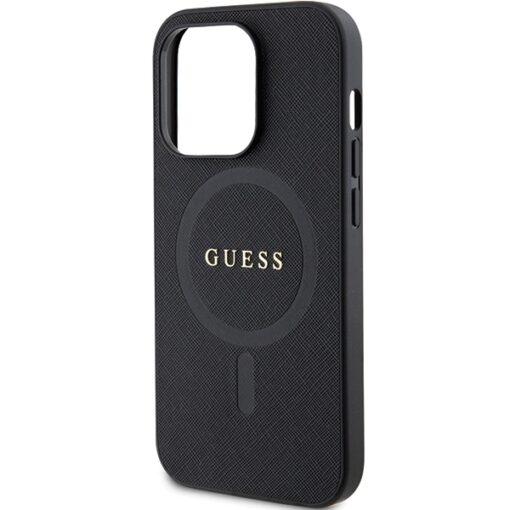 Guess case for iPhone 14 Pro Max 6,7" GUHMP14XPSAHMCK black HC PU Saffiano Magsafe - Image 6