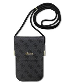 Guess bag for phone GUOWBP4SNSK black Wallet 4G Cord Script
