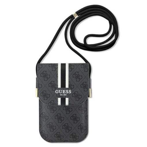 Guess bag for phone GUOWBP4RPSK black Wallet 4G Stripes