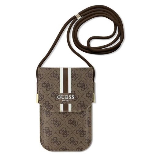 Guess bag for phone GUOWBP4RPSW brown Wallet 4G Stripes