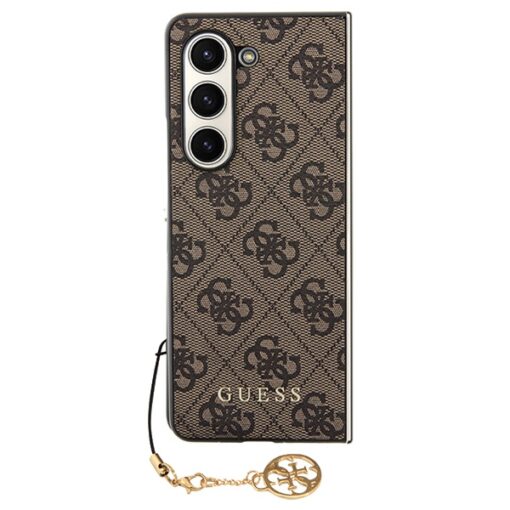 Guess case for Samsung Galaxy Z Fold 5 GUHCZFD5GF4GBR brown HC PU 4G Charm - Image 2