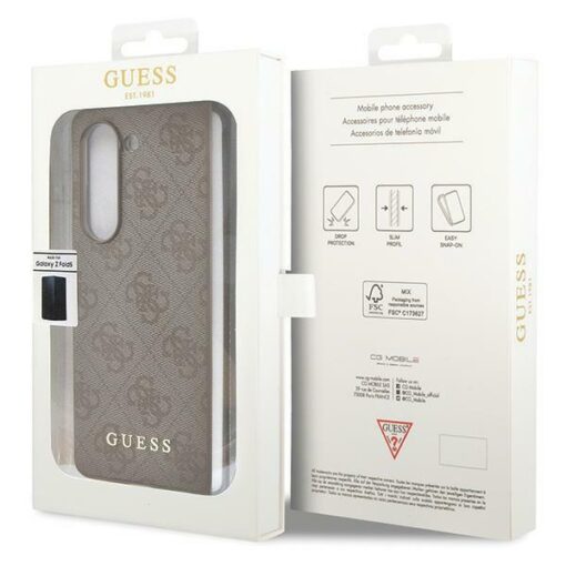 Guess case for Samsung Galaxy Z Fold 5 GUHCZFD5GF4GBR brown HC PU 4G Charm - Image 7