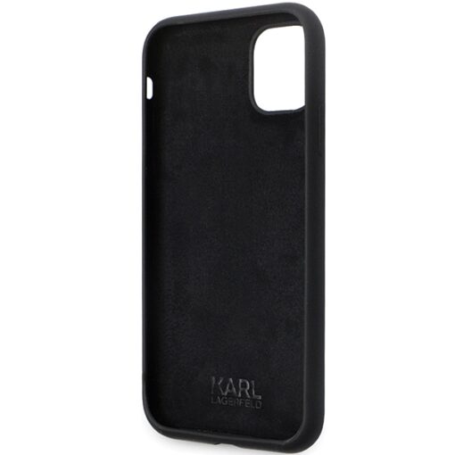 Karl Lagerfeld case for iPhone 11 KLHCN61SMHKNPK black HC Silicone Ikonik Metal Pin - Image 7