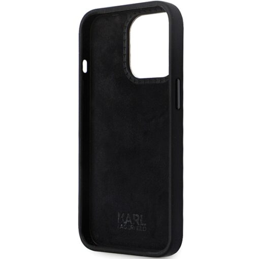 Karl Lagerfeld case for iPhone 13 Pro Max 6,7" KLHCP13XSMHKNPK black HC Silicone Ikonik Metal Pin - Image 7