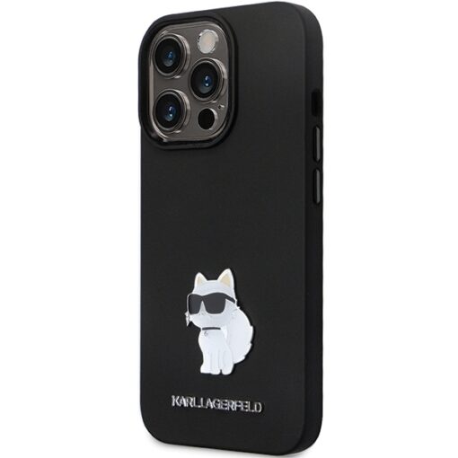 Karl Lagerfeld case for iPhone 13 Pro Max 6,7" KLHCP13XSMHCNPK black HC Silicone C Metal Pin - Image 2