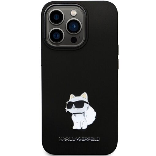 Karl Lagerfeld case for iPhone 13 Pro Max 6,7" KLHCP13XSMHCNPK black HC Silicone C Metal Pin - Image 3