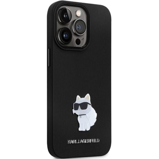 Karl Lagerfeld case for iPhone 13 Pro Max 6,7" KLHCP13XSMHCNPK black HC Silicone C Metal Pin - Image 4