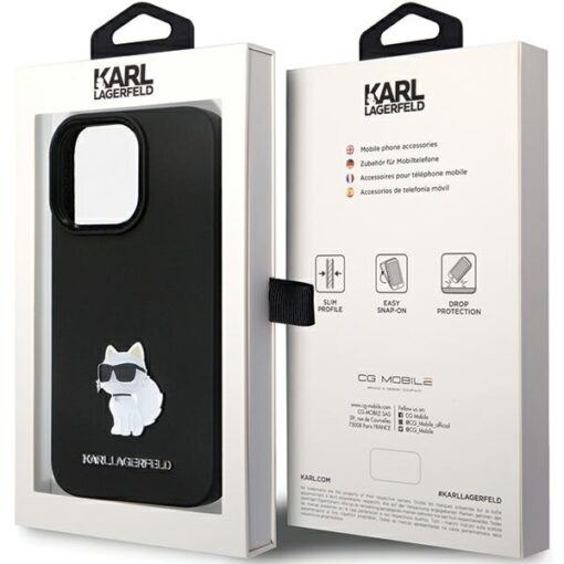 Karl Lagerfeld case for iPhone 13 Pro Max 6,7" KLHCP13XSMHCNPK black HC Silicone C Metal Pin - Image 8