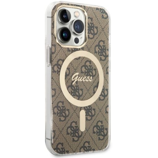 Guess case for iPhone 13 / 13 Pro 6,1" GUHMP13LH4STW brown hard case 4G MagSafe - Image 3