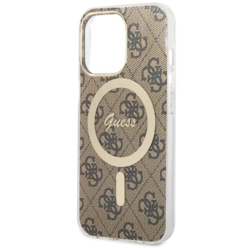 Guess case for iPhone 13 / 13 Pro 6,1" GUHMP13LH4STW brown hard case 4G MagSafe - Image 5