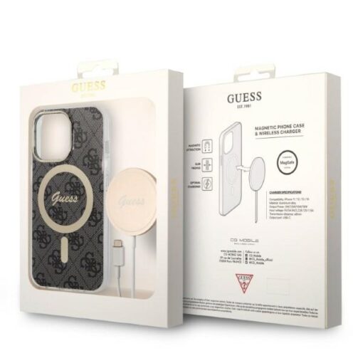 Guess set case + charger for iPhone 13 Pro 6,1" GUBPP13LH4EACSK black hard case 4G Print MagSafe - Image 10