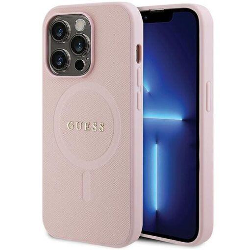 Guess case for iPhone 13 Pro Max 6,7" GUHMP13XPSAHMCP pink Saffiano Magsafe