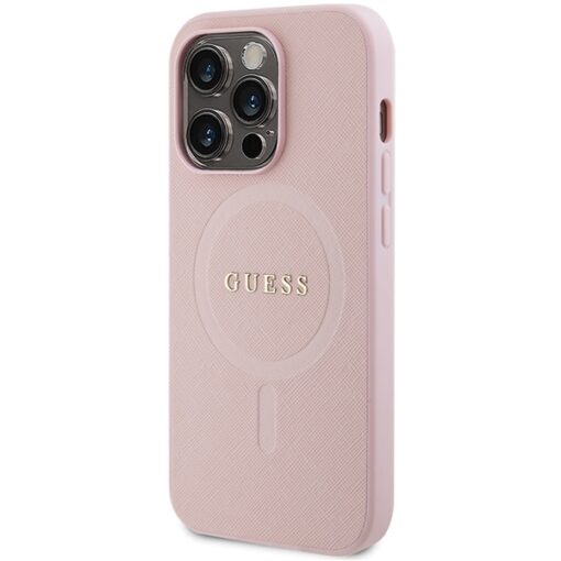 Guess case for iPhone 13 Pro Max 6,7" GUHMP13XPSAHMCP pink Saffiano Magsafe - Image 2