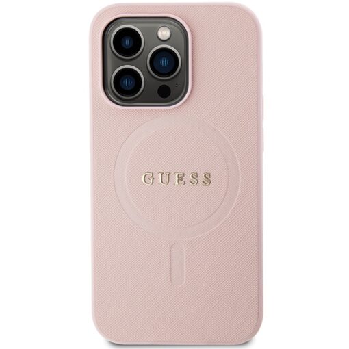 Guess case for iPhone 13 Pro Max 6,7" GUHMP13XPSAHMCP pink Saffiano Magsafe - Image 3