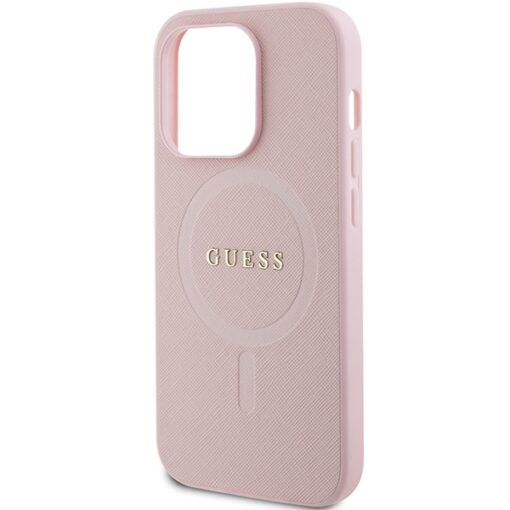 Guess case for iPhone 13 Pro Max 6,7" GUHMP13XPSAHMCP pink Saffiano Magsafe - Image 6