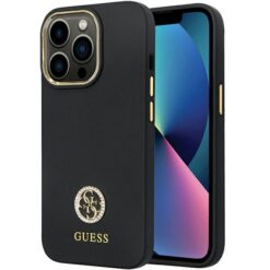 Guess case for iPhone 13 Pro 6,1" GUHCP13LM4DGPK black HC Silicone Logo Strass 4G
