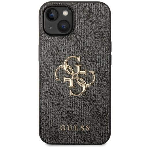 Guess case for iPhone 15 6,1" GUHCP15S4GMGGR grey HC PU Leather 4G Metal Logo - Image 3