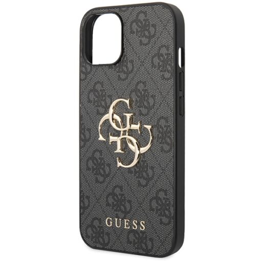 Guess case for iPhone 15 6,1" GUHCP15S4GMGGR grey HC PU Leather 4G Metal Logo - Image 6