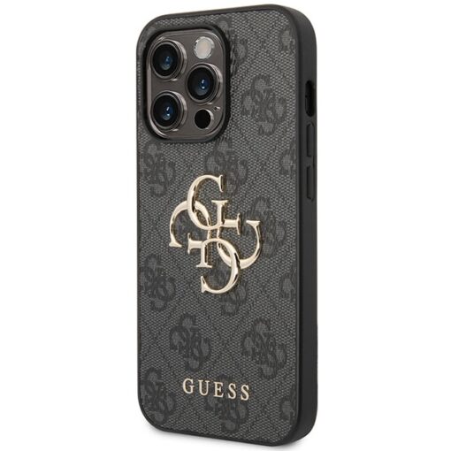 Guess case for iPhone 15 Pro Max 6,7" GUHCP15X4GMGGR grey HC PU Leather 4G Metal Logo - Image 2