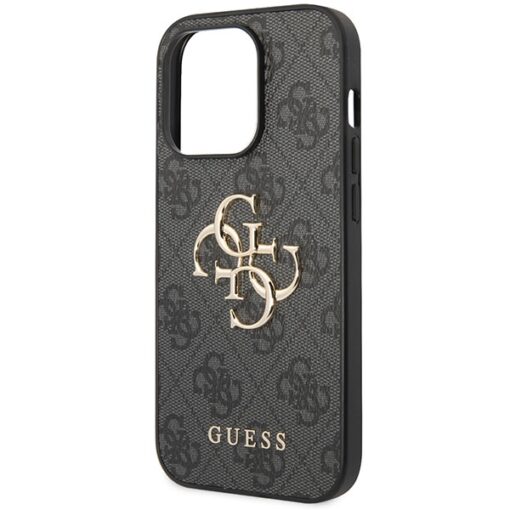 Guess case for iPhone 15 Pro Max 6,7" GUHCP15X4GMGGR grey HC PU Leather 4G Metal Logo - Image 6