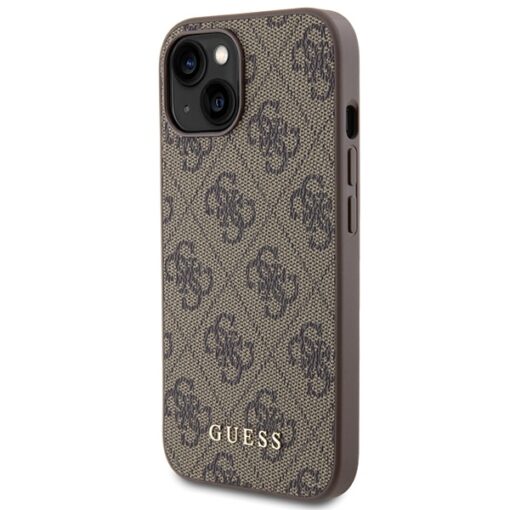 Guess case for iPhone 15 6,1" GUHCP15SG4GFBR brown HC PU 4G Metal Logo - Image 2