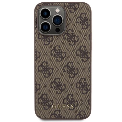 Guess case for iPhone 15 Pro Max 6,7" GUHCP15XG4GFBR brown HC PU 4G Metal Logo - Image 3