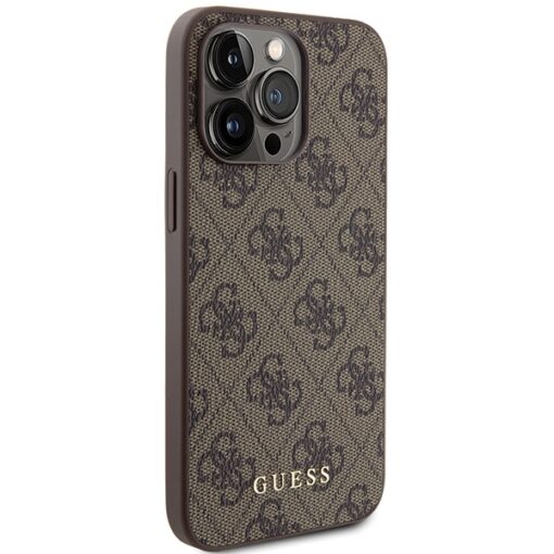 Guess case for iPhone 15 Pro Max 6,7" GUHCP15XG4GFBR brown HC PU 4G Metal Logo - Image 4