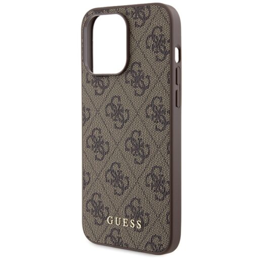 Guess case for iPhone 15 Pro Max 6,7" GUHCP15XG4GFBR brown HC PU 4G Metal Logo - Image 6