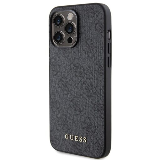 Guess case for iPhone 15 Pro 6,1" GUHCP15LG4GFGR szara HC PU 4G Metal Logo - Image 2