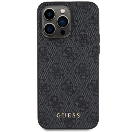 Guess case for iPhone 15 Pro 6,1" GUHCP15LG4GFGR szara HC PU 4G Metal Logo - Image 3