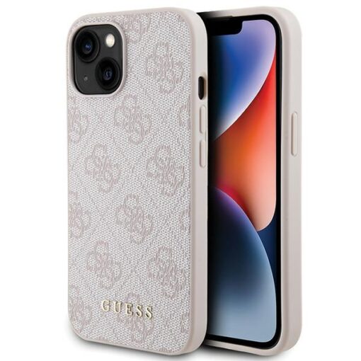 Guess case for iPhone 15 6,1" GUHCP15SG4GFPI pink HC PU 4G Metal Logo