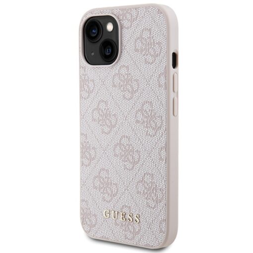 Guess case for iPhone 15 6,1" GUHCP15SG4GFPI pink HC PU 4G Metal Logo - Image 2